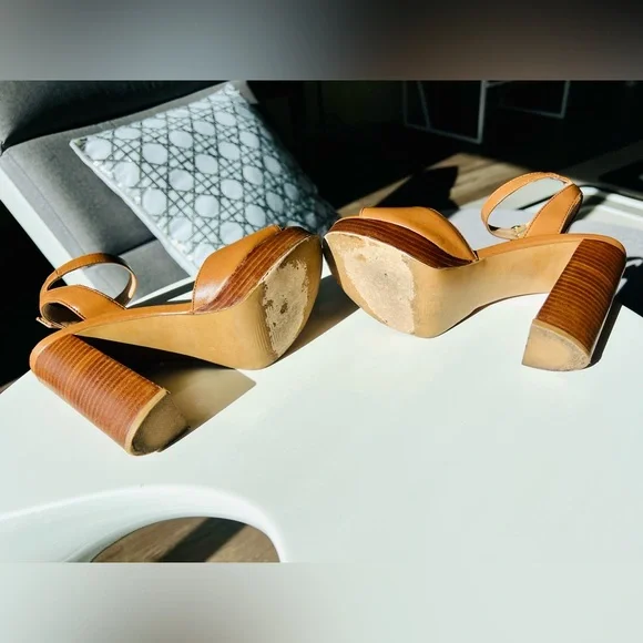 Steve Madden Girl Women’s Platform Block Heel Sandals /Color Tan,Brown /Size 7M - Picture 5 of 12